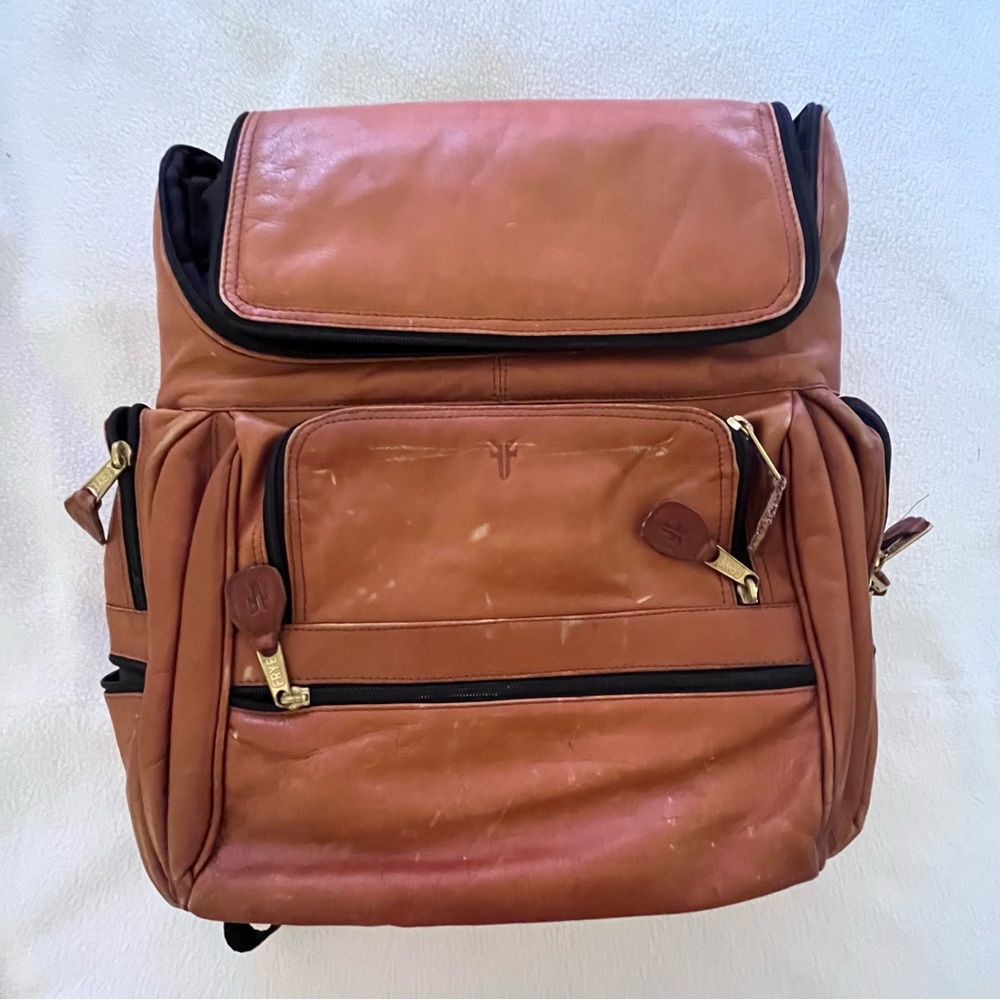 Frye Tan Leather Backpack
